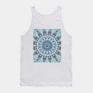 Crystal Blue Winter Star Kaleidoscope Tank Top